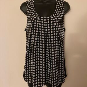 New York & Company Black and White Dot Tank Top
